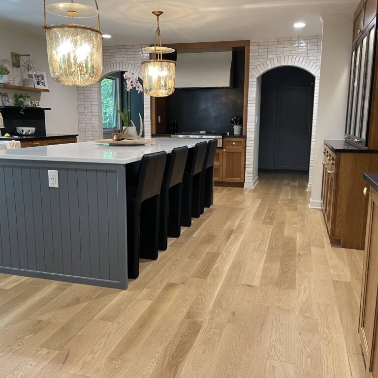 After completed hardwood flooring installation service in Overland Park Home
